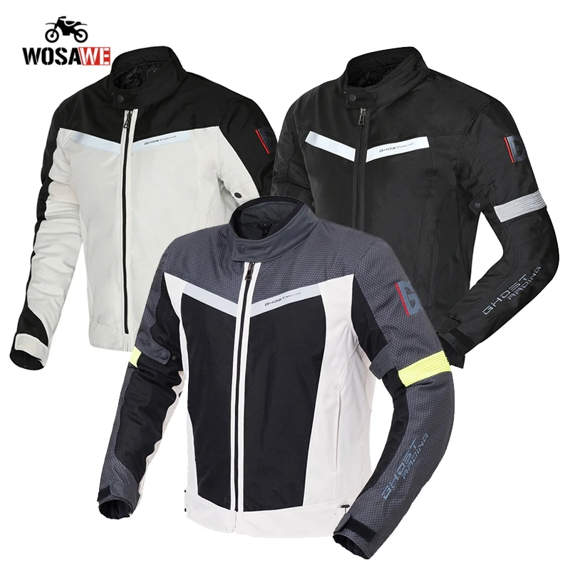 

GHOST RACING Motorcycle Jacket Motocross Armor Jacket Moto Riding Jacket Windproof Full Body Protective Gear Armor for Motorbike
