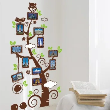 Creative Design Roommates Scroll Cute Owl Photo Frame Tree L Creative Design Roommates Scroll Cute Owl Photo Frame Tree L Stick Wall Decal Kindergarten 60