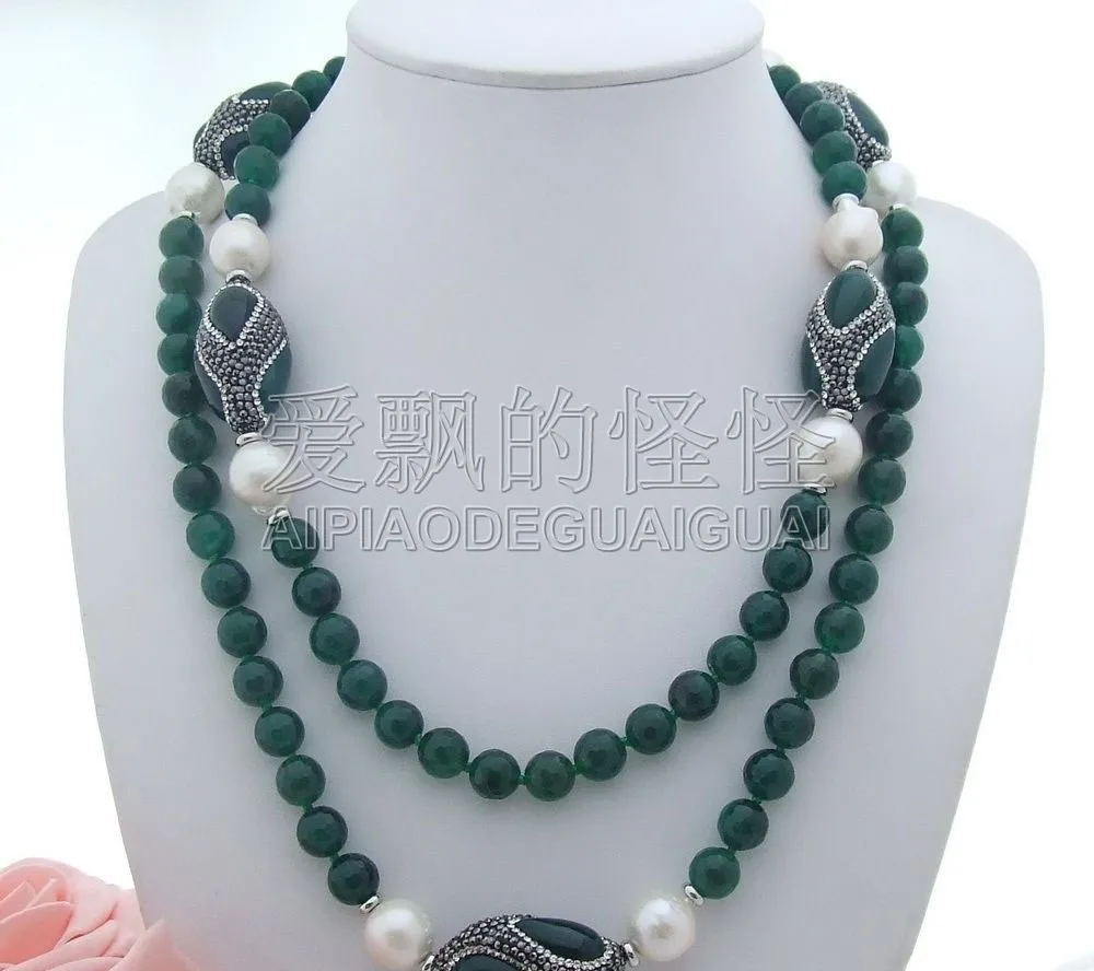 

Women's 46'' 14mm White keshi Pearl Long Necklace