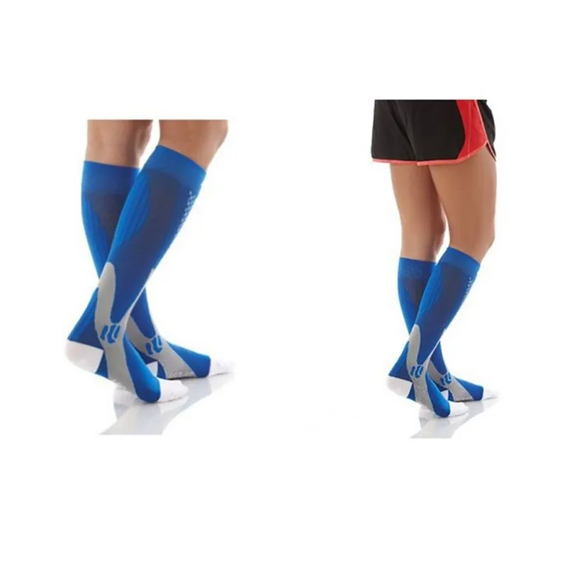Ноги Поддержка стрейч Компрессионные носки Для мужчин Для женщин Фитнес ниже гетры