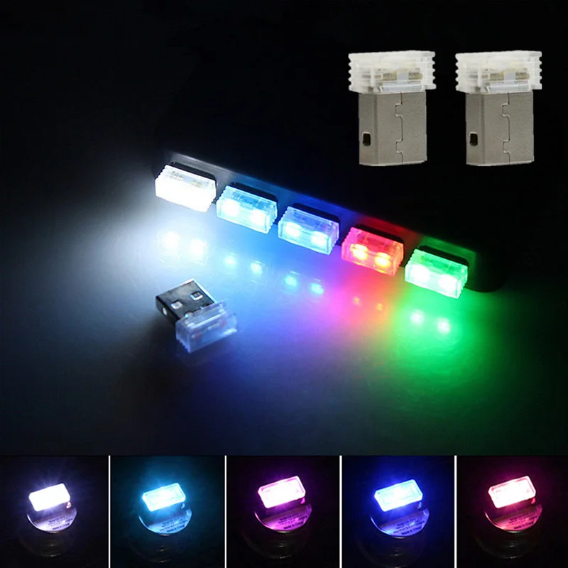 

Flexible Mini USB LED Light Colorful Bright Decorative Lamp for Car Atmosphere