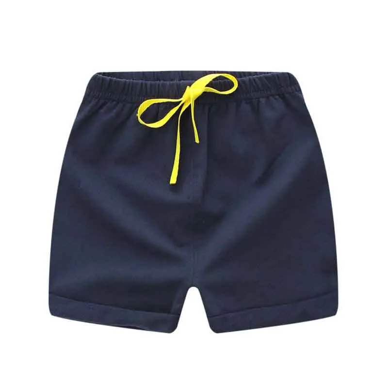 Г. Новые летние хлопковые пляжные шорты для детей детские штаны для мальчиков и девочек, От 1 до 5 лет Детская одежда красный, черный, желтый, темно-синий - Цвет: Синий