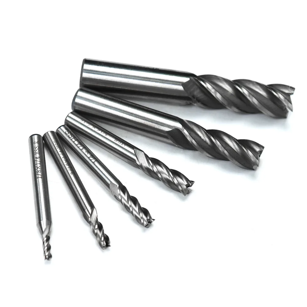 6PCS HSS Carbide End Mill Cutter CNC Shank Drill Bit 1//8/" 3//16 1//4 5//16 5//8 1//2/"