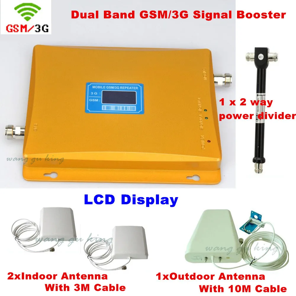 

Full Set Cover 2 ROOM GSM 900 WCDMA 3G 2100 Signal Repeater Cell Phone Signal Booster Log Periodic Antenna + Celling Antenna