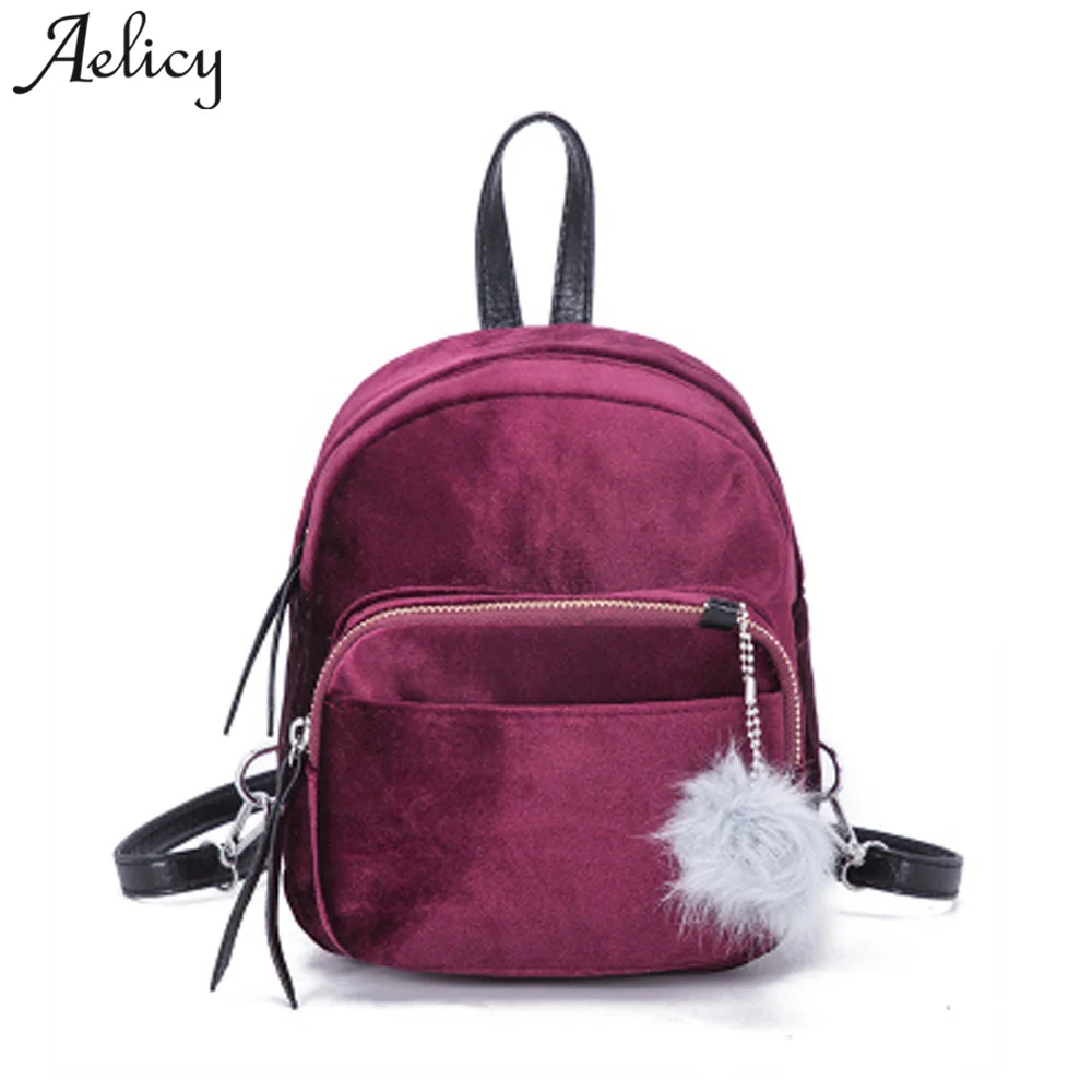 Aelicy 2020 новый дизайн мини меховой рюкзак с шариками бархатный корейский модный