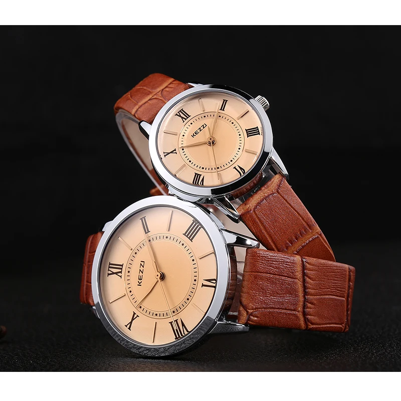 New Arrival KEZZI Brand Leather Strap Quartz Watch Casual Fashion Skull Dial Japan Movement Waterproof Ladies