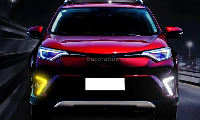 Cho Toyota RAV4 2016 2017 2018 Exterior LED Daytime Running Lights Ngày Fog ánh sáng Đèn 2 cái