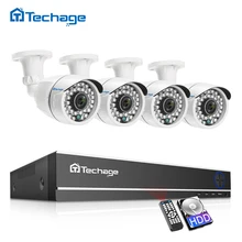 Techage CCTV камера системы 4CH 1080P 2MP AHD камера безопасности DVR комплект IP66 водонепроницаемый комплект наружного домашнего видеонаблюдения 1 ТБ HDD