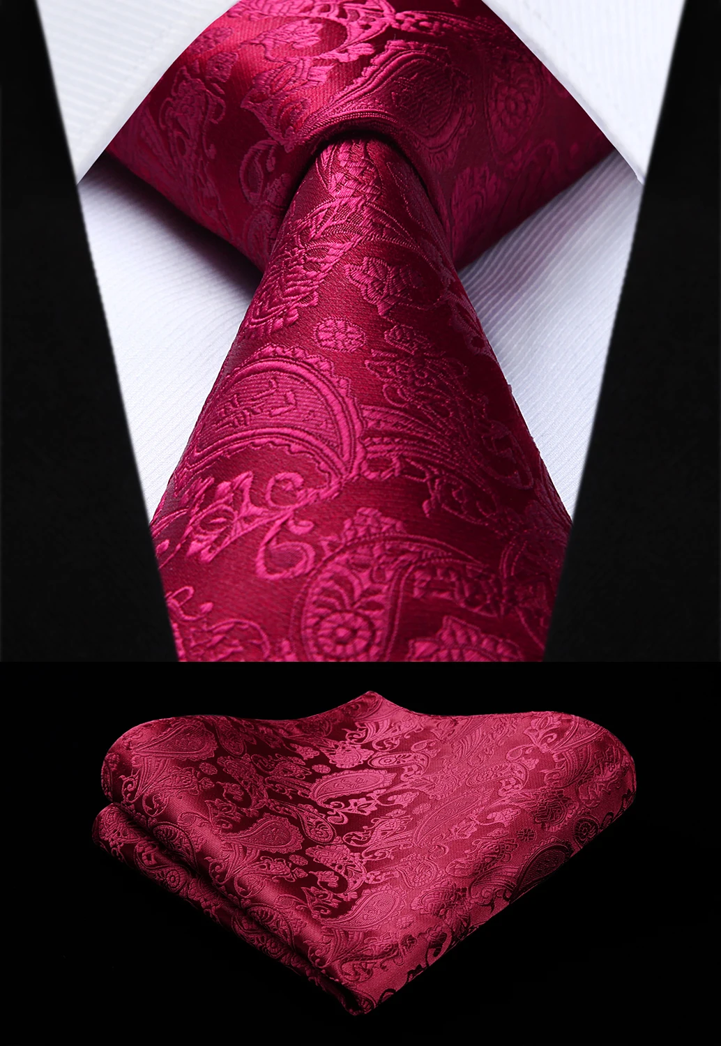 burgundy woven tie