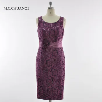 

New Sleeveless Neck Slim Lace Embroidered Silk Polyester Blend Straight Dress