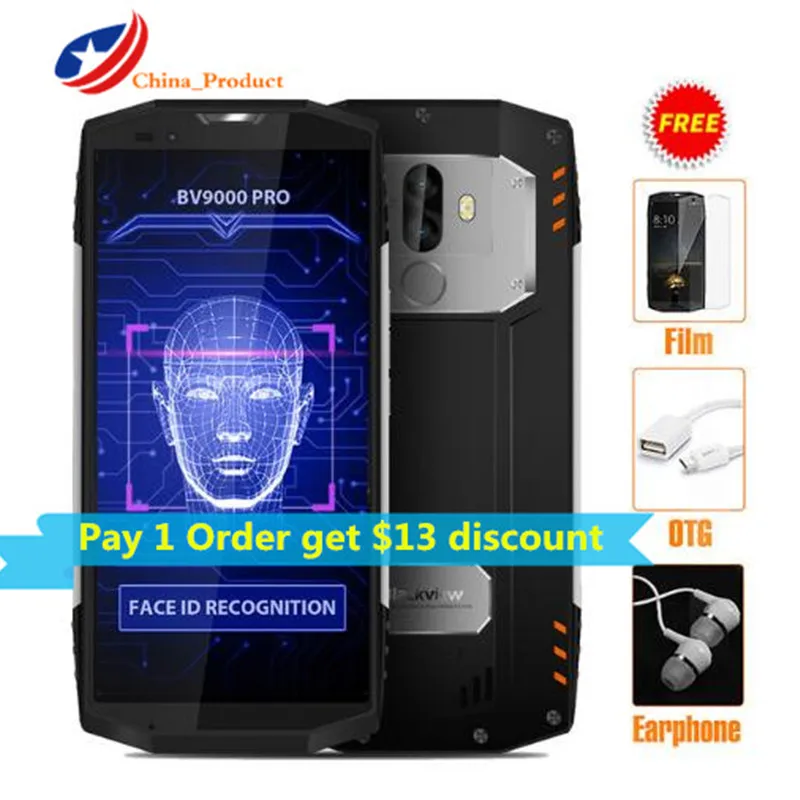 

24hours shipping Original Blackview BV9000 Pro IP68 Waterproof 4G LTE MTK6757 Octa Core Android 7.1 6GB+128GB With NFC OTG Phone