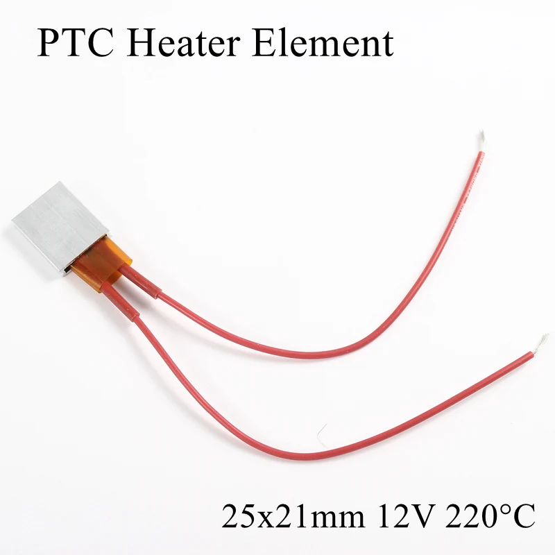 25x21 мм 12 В 230 градусов Цельсия Алюминиевый PTC нагревательный элемент постоянный термостат термистор Датчик нагрева воздуха с оболочкой 25*21 мм