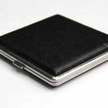 Из нержавеющей стали сигарету случае кожа снаружи черный цвет сигареты крышка защитит ваш сигарета человек подарок