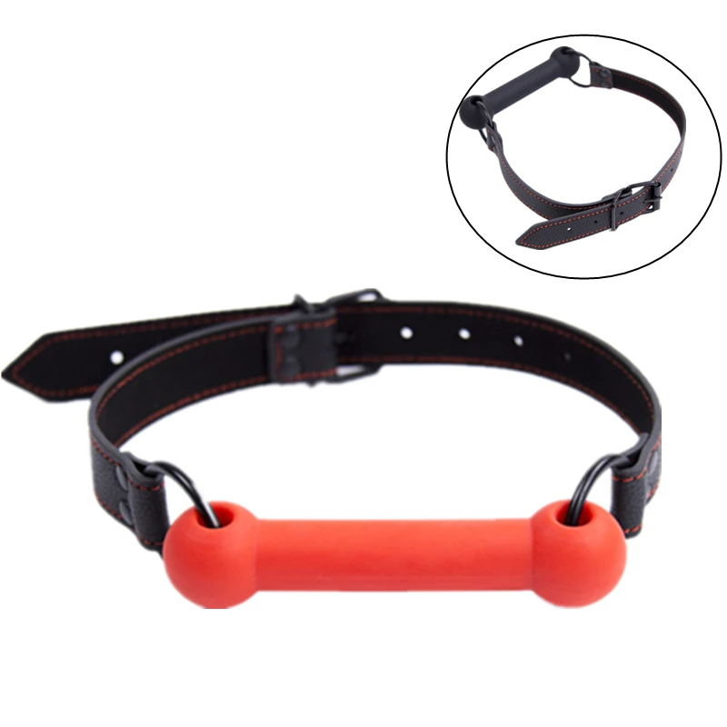 Silicone Stick Mouth Gag Dog Bone Cosplay Fetish Bondage Restraint