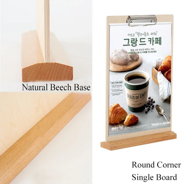 Upgrade your display game with the A4 Table Wooden Menu Flyer Clip Board Paper Document Organizer Menu Poster Frame Holder Display Stand.