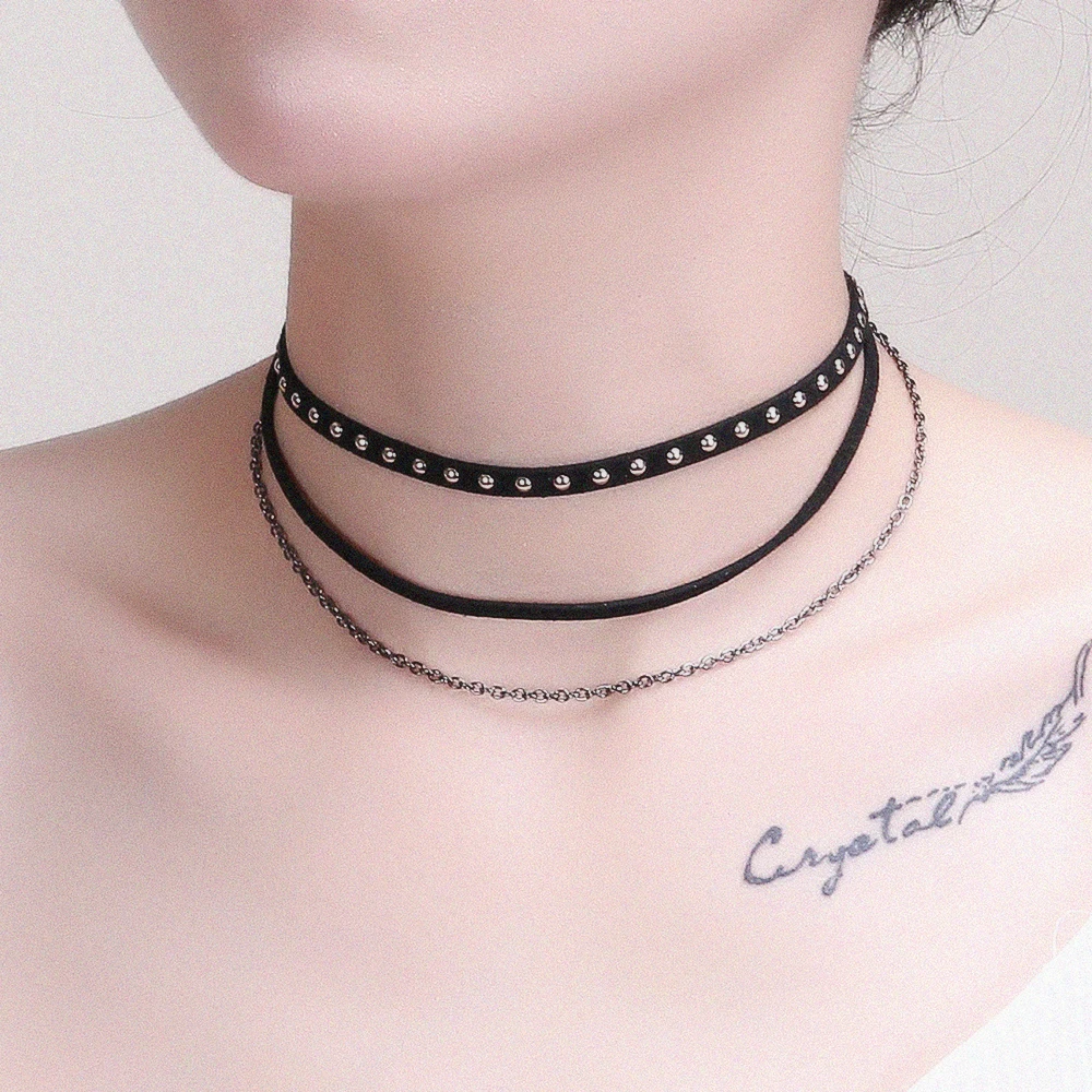 2018 Black Lace Choker Necklaces Women Velvet Choker Love Heart 