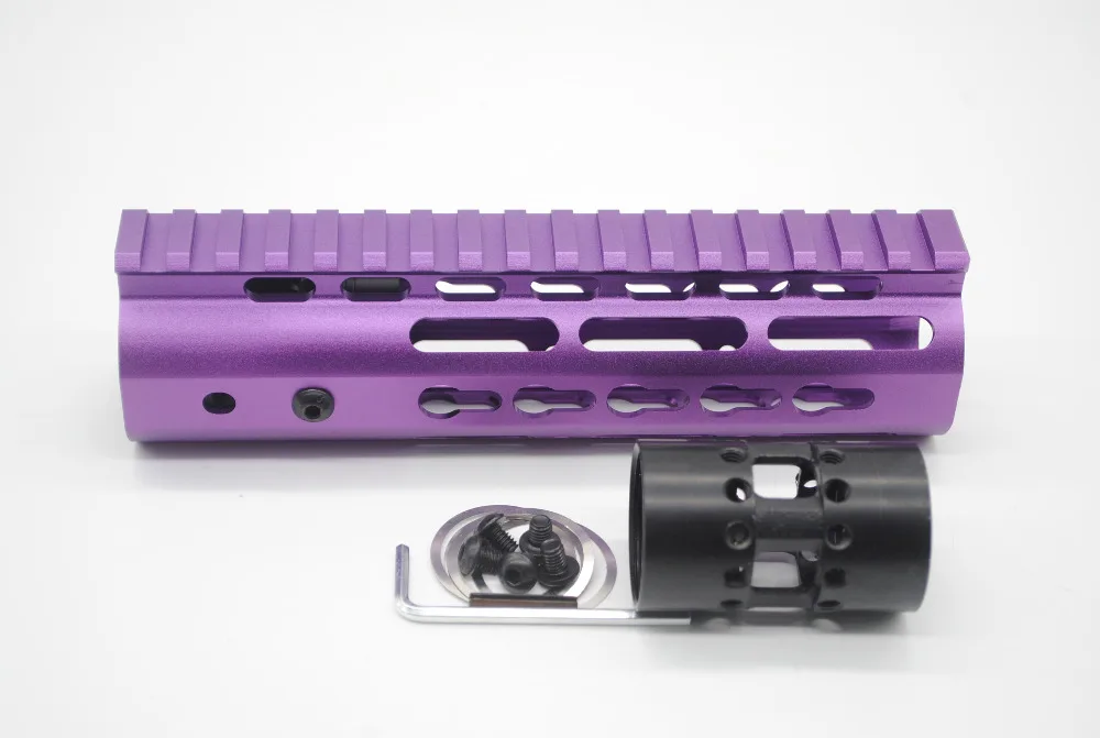 

Tatical 7''Inch Purple Anodzied Slim KeyMod Free Float Handguard Rail Mount System AR15 M4 M16 Accessories
