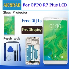 Substituição para oppo r7 mais display lcd 100% testado tela de toque com quadro digitador assembléia fábrica oem 6.0 polegada whit