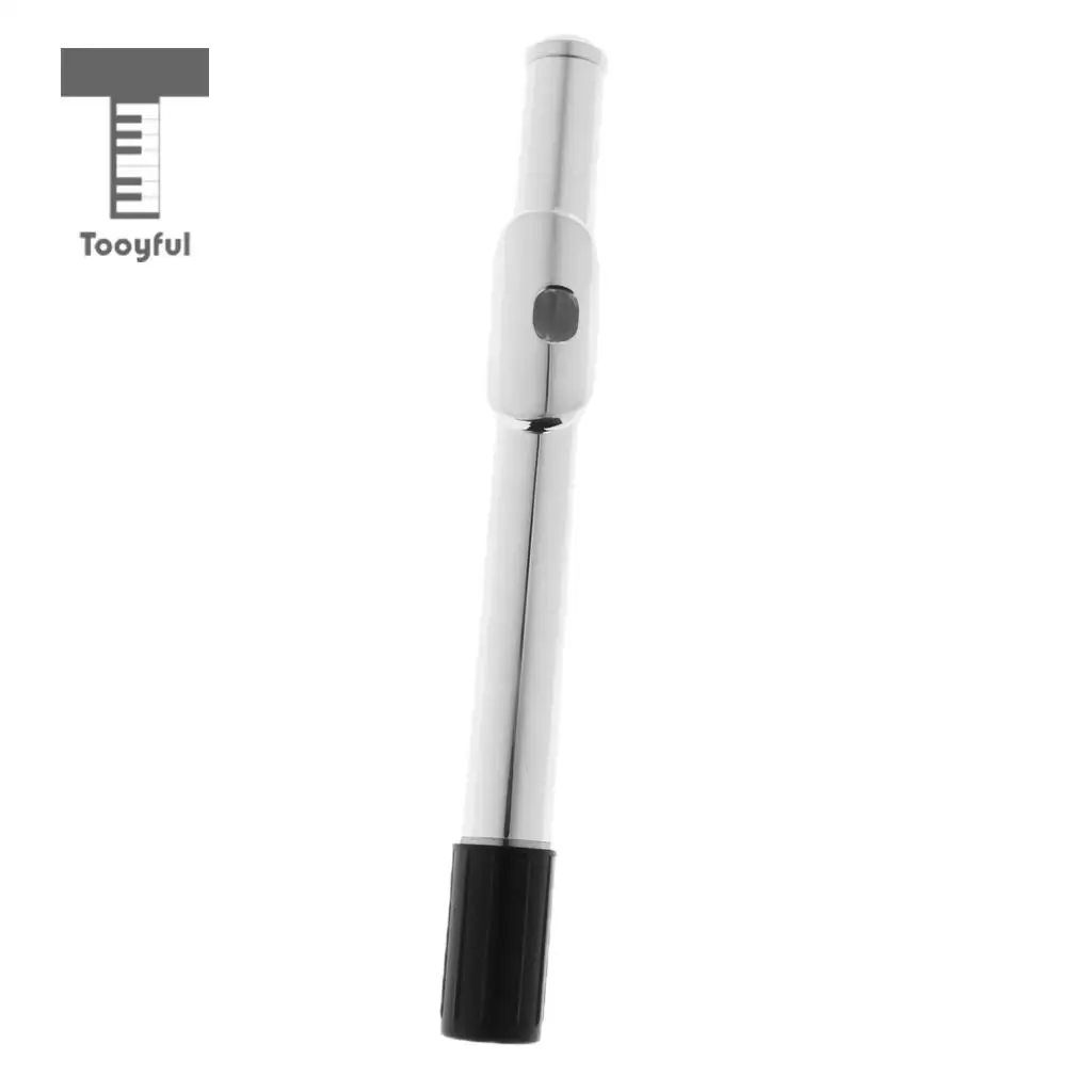 Tooyful Exquisite Brass Flute Head Joint Crown Woodwind Flutes Replacement Parts Silver