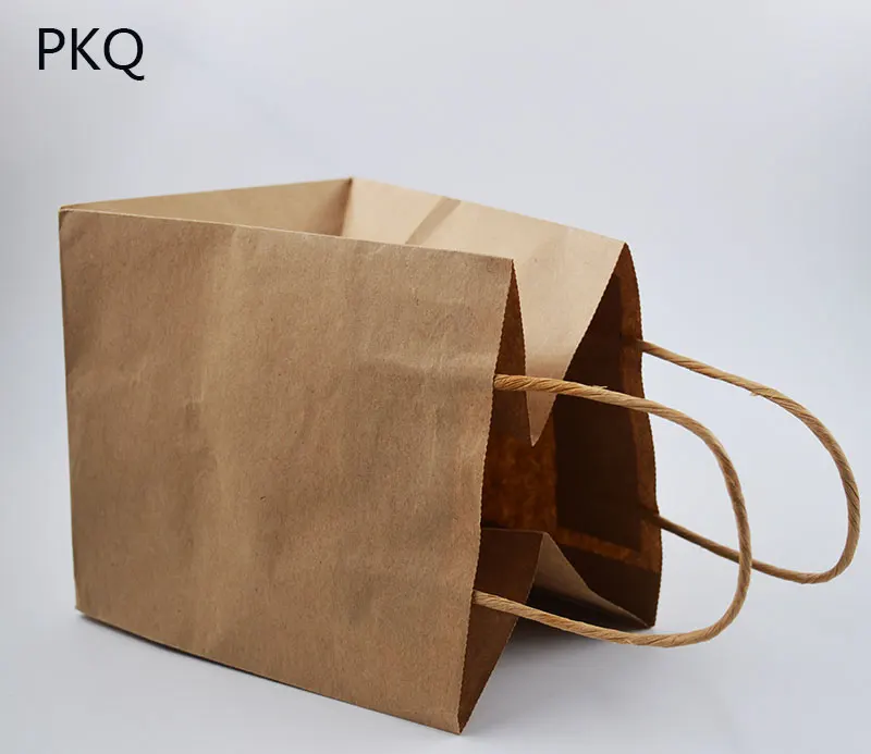 30pcs Lot Diy Multifunction Solid Color Paper Bag With Handles Party Festival Gift High Quality Ping Bags Kraft