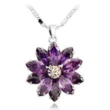 Аксессуары цветок циркон ожерелье женщина короткий расчет цепи