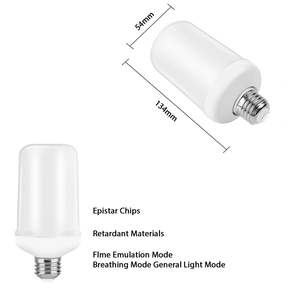 E27 5 Вт 99 шт. 2835 SMD Светодиодная лампа с эффектом ночного пламени праздничное