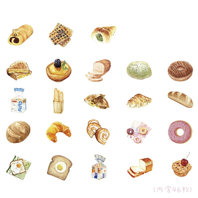 Cute Cartoon Food Stickers for Notebooks, Lifelike Stationery, Kawaii  Sticker, Scrapbooking Material, Craft Supplies, 90Pcs