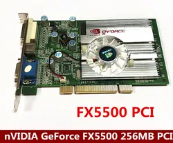 Brand NEW nVidia Geforce FX5500 256MB 128bit DDR VGA/DVI PCI Video Card graphic card VGA CARD