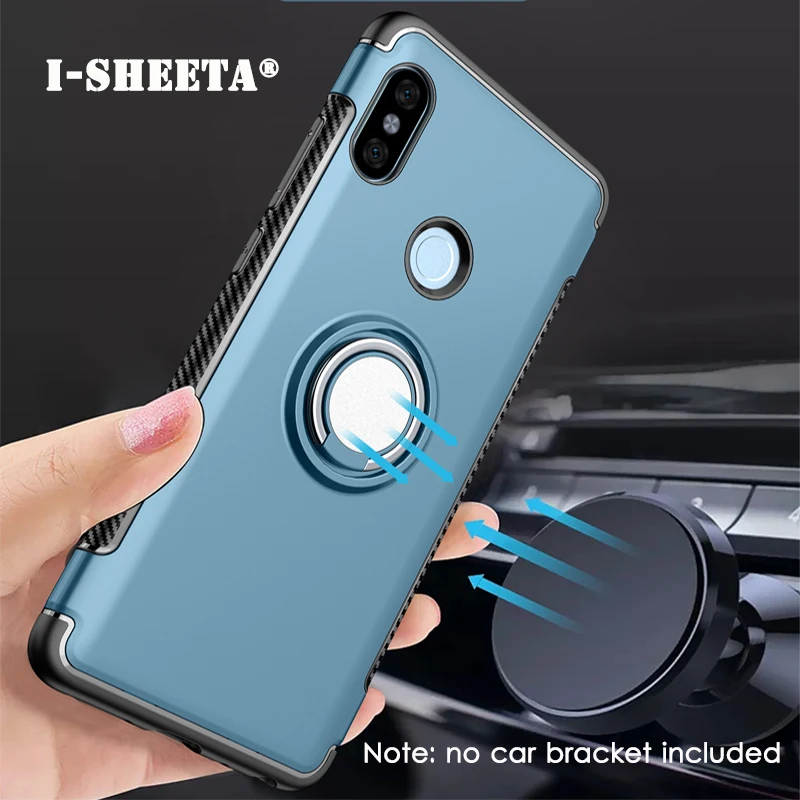 For Xiaomi Redmi Note 5 6 Pro Case Hybrid Soft Silicone + Hard PC 360 Magnetic Metal Finger Ring Holder Cover for Plus |
