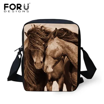 

FORUDESIGNS Hot Sell Popular Women Messenger Bags Cute Printing Horse Cartoon Pattern Crossbody Bags for Women Travel Bags