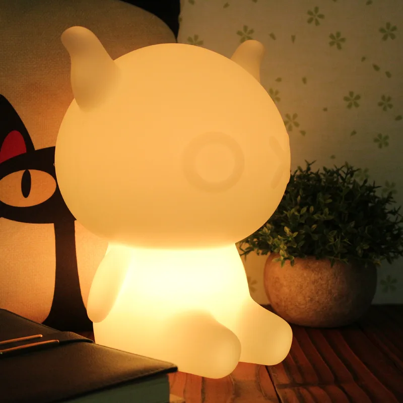 Novelty USB Led Night Light cartoon bear Seven color change remote controller desk lamp light gift for Baby Children | Лампы и