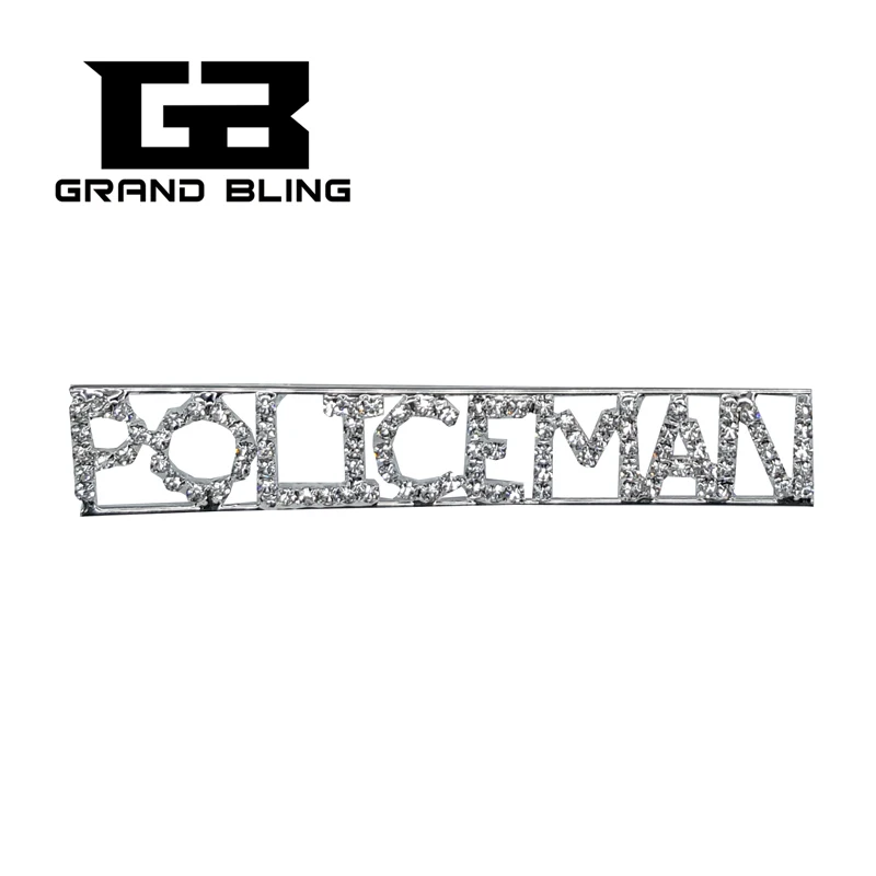 

Crystal Brooch Jewelry "POLICEMAN" Profession Lapel Pin Handmade Gift