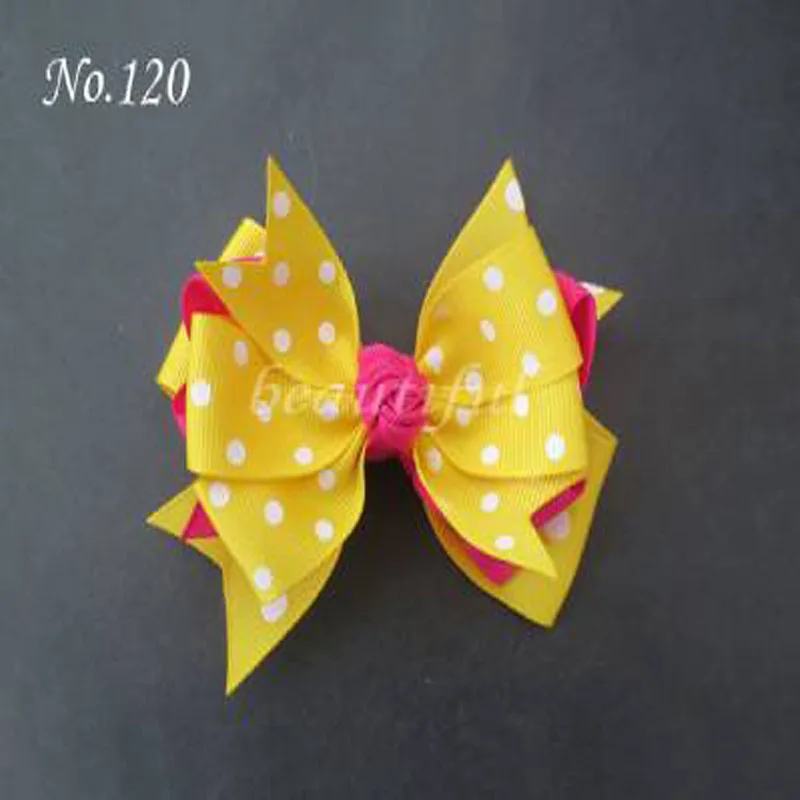

50 BLESSING Good Girl Boutique B- Three Layer 4.5" Hair Bow Clip 158 No.