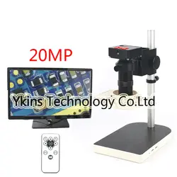 HD 720 P 20MP HDMI промышленный цифровой видео микроскоп Камера + ИК-пульт дистанционного Управление 100X объектив, лаборатории телефон ремонт
