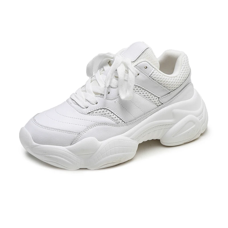 

2018 Casual Shoes Woman autumn Comfortable Breathable PU+Mesh Flats Female Fashion Platform Sneakers Women Chaussure Femme