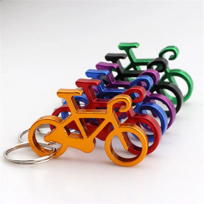 

Creative thickening bicycle metal bottle opener outdoor riding fitness club custom small gift multi-function key pendant keychai