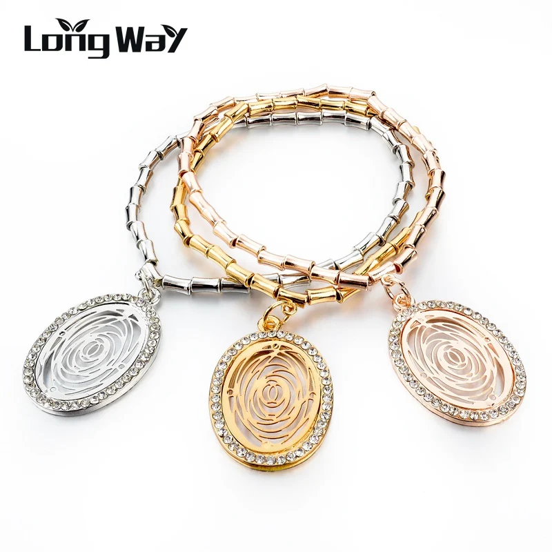 3 шт. женские эластичные браслеты золотого цвета с австрийским кристаллом|women