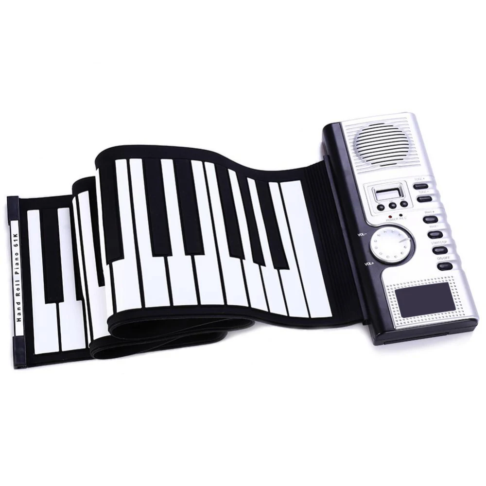 61 Классическая Гибкая силиконовая складная электронная клавиатура для фортепиано, цифровое пианино для детей, музыкальный инструмент
