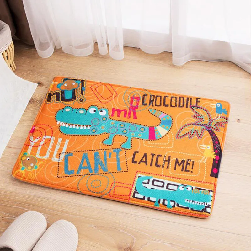 

Cartoon Animals Design Carpet Kitchen Hallway Bathroom Mats Good for Home Decoration Crocodile Lion Monkey Floor Mat