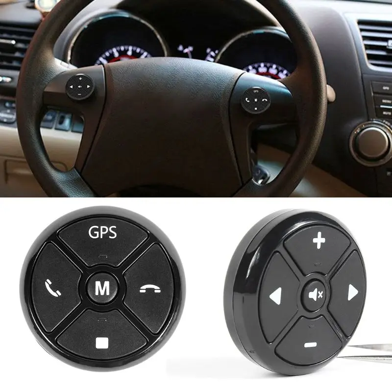 Controlador Universal del volante del coche 4 teclas música inalámbrico DVD GPS volante botón de Control remoto