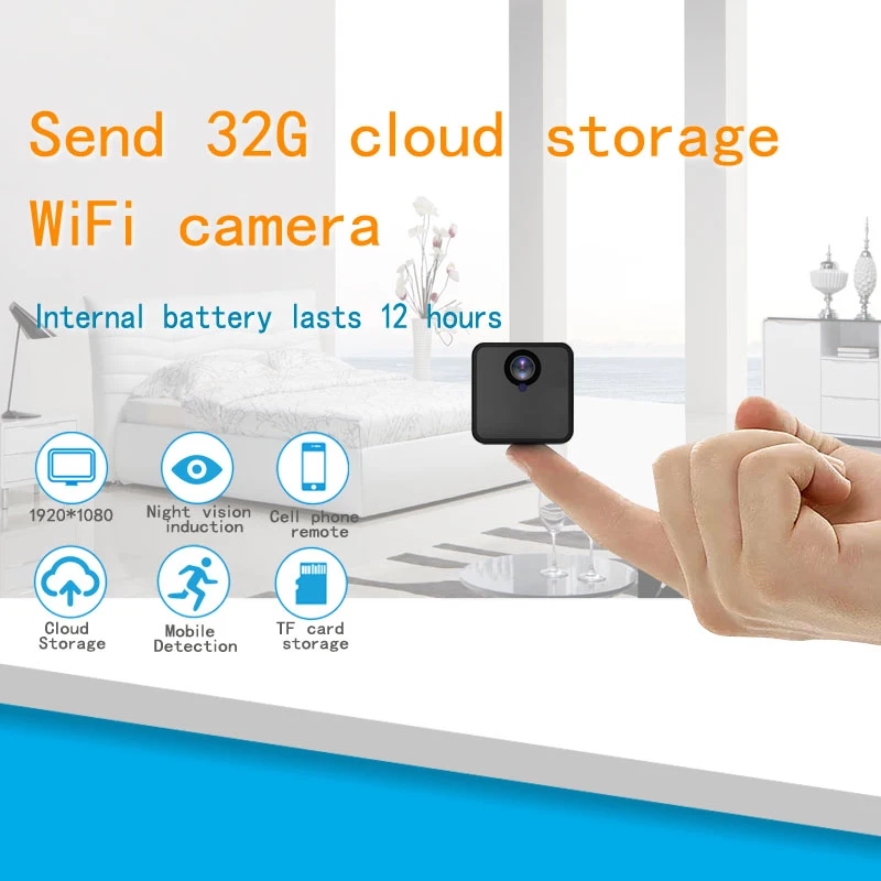

Mini Camera 1080P HD Wide-angle Detection Night Vision Wi-Fi Wireless Built-in Battery Intelligent Cloud Storage Motion Camera