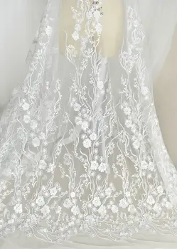 

Ivory wedding gowns making lace guangzhou lace fabric 3 Colors in stock embroidery tulle bridal lace flower lace fabric 1 Yard!