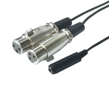 

TRS Audio Y Cable Cord 3m Dual 3-Pin XLR Female to 1/4" 6.35mm Female Jack Plug