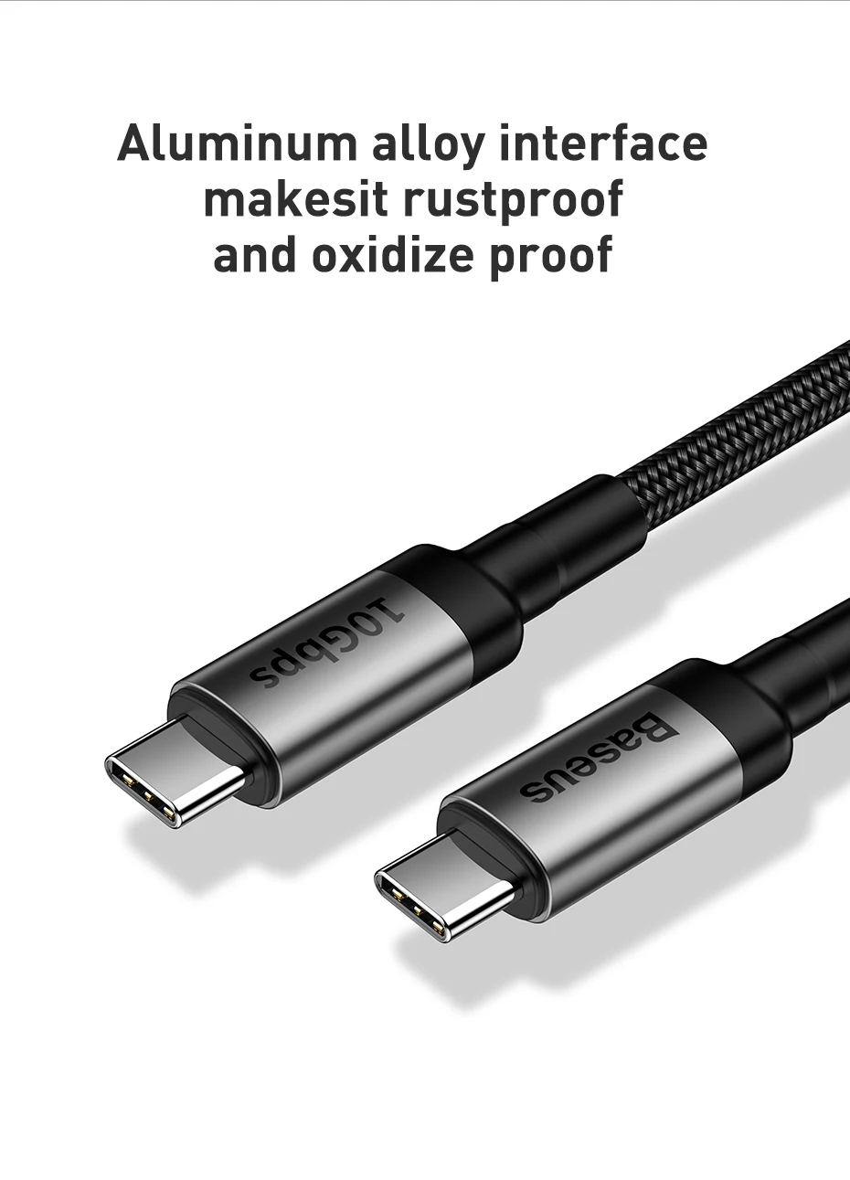 Кабель Baseus usb type-C-USB C для samsung S9 S8 Note 9 8 PD3.1 QC3.0 60 Вт Быстрое Зарядное устройство USB C кабель для Macbook Pro huawei P20