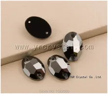 Jet Hämatit 3210 Alle Größen Oval 7X10 11×16 17x24mm Nähen auf Rhinestones Flache Rückseite Nähen Steine Kristall Für Kleid Kleid Paste