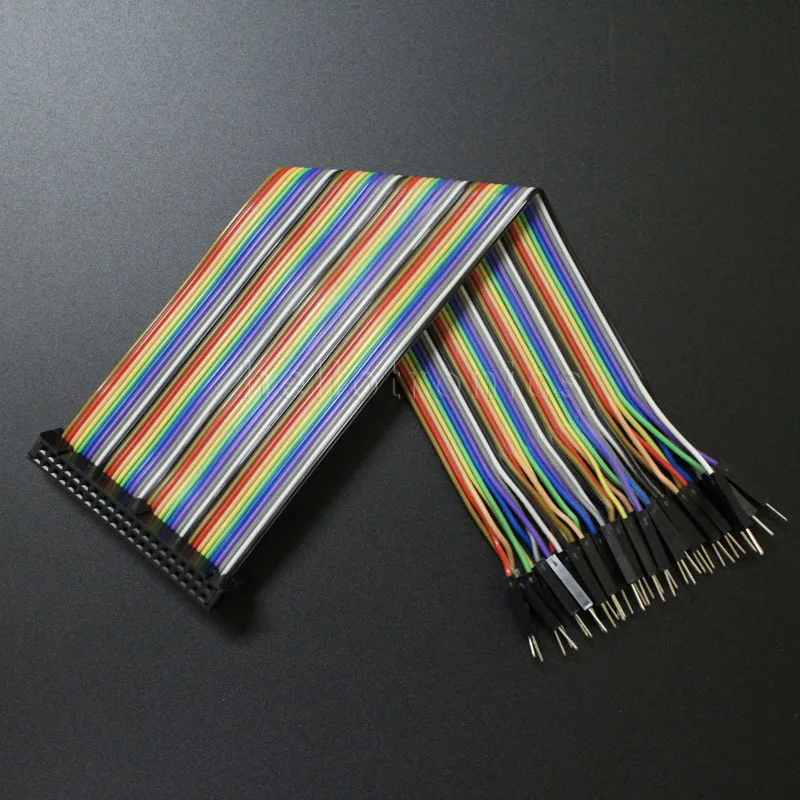 

Wholesale 100 Pcs/Lot 40 Pin GPIO Socket Connector to Male Pins 200mm Raspberry Pi A+/B+/Pi 2/Pi 3 Flat Ribbon Cable