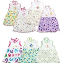4 шт. платья для малышек От 1 до 2 лет Обувь для девочек младенческой хлопок Костюмы платье летняя одежда с принтом Вышивка девочки; Дети платье