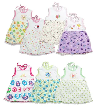 

4pcs Baby Dresses 1-2 years Girls Infant Cotton Clothing Dress Summer Clothes Printed Embroidery Girl Kids Dress