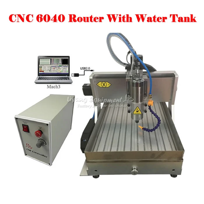 

LY CNC 6040 Z-VFD 2.2KW USB 3axis CNC router engraving machine for hard metal with water tank,free tax to Russia