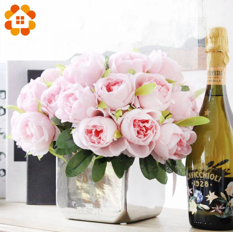 10 шт./букет, искусственные цветы, Европейский Шелковый цветок розы, свадебные сувениры для дома и сада, свадебные украшения для Дня матери